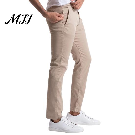 Casual Business Attire for Men Twill Trousers, Slim Fit Stretch Chinos Pants, Solid Color Wrinkle Resistant Trousers Straight Leg Pants Office Dating