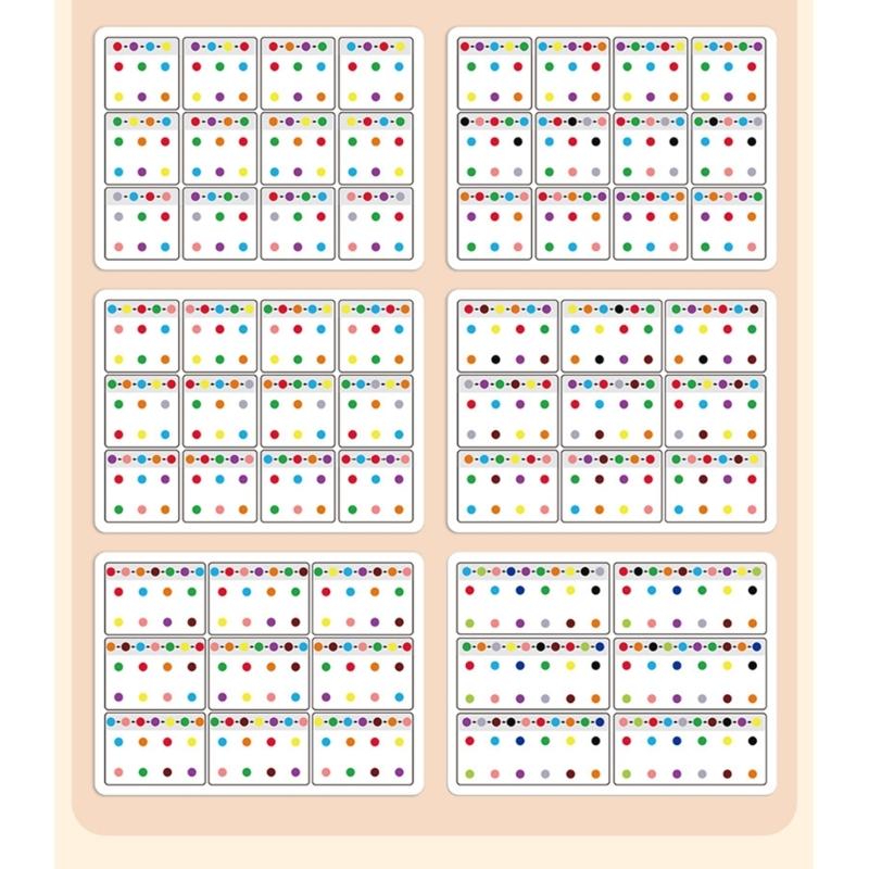 6 Pcs Childrens Attention Development Activity Cards Learning Tool For Color Recognition And Shape Cognition