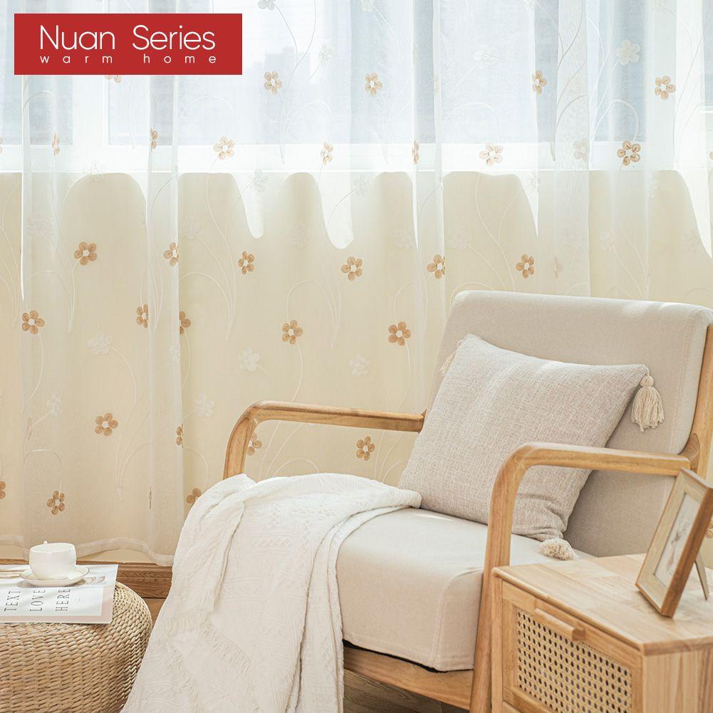 1 stk Tusenfryd Brodert Tyllgardin Moderne Mote Vindu Skjær Nydelig Tyllgardin For Stue Nuan Serien