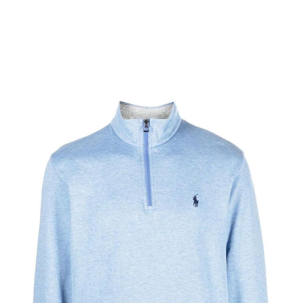Polo Ralph Lauren Solid Color Stand Collar Half Zip Pullover Knit Sweater Men Sweater Blue 710812963-047