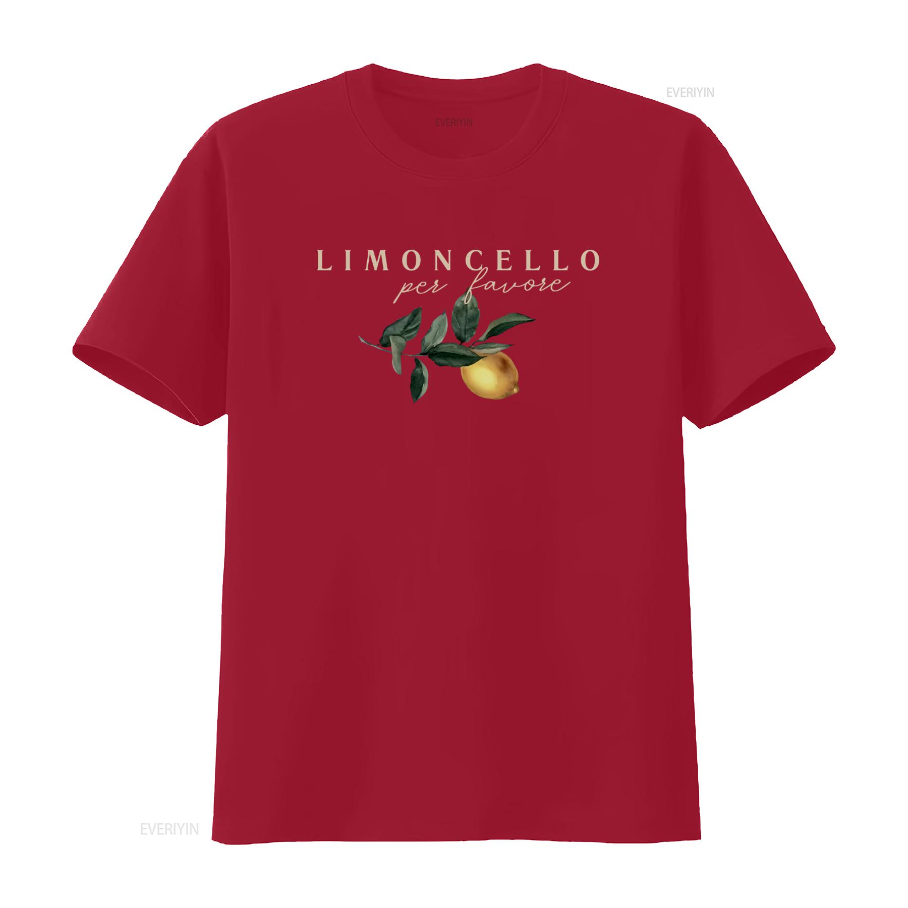 Limoncello Per Favor T shirt Italian Lemons Print Amalfi Coast Italy Inspired vintage Washed Breathable Soft homme Stretched S
