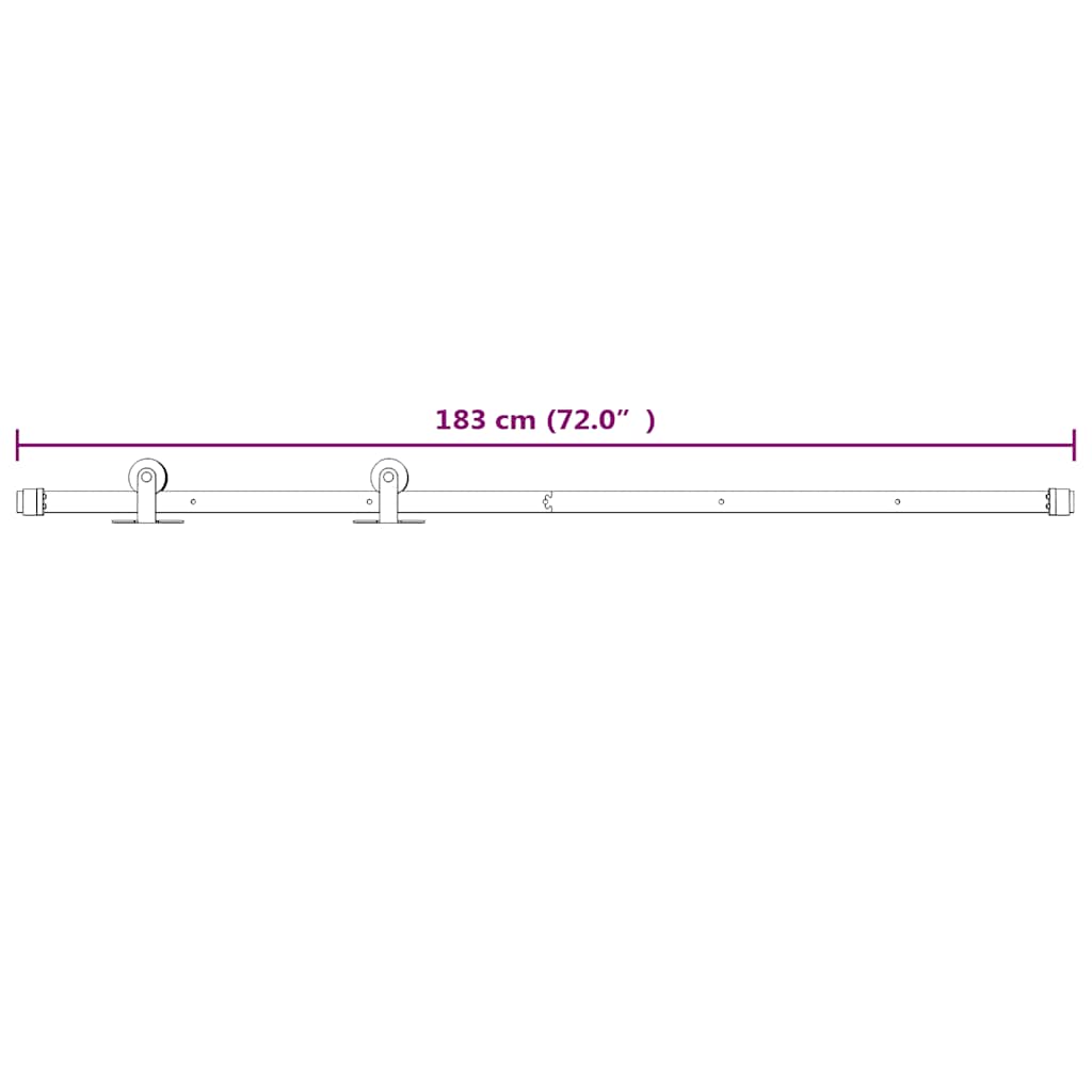 Vidaxl Sliding Door Mounting System, 183 Cm, Steel, White