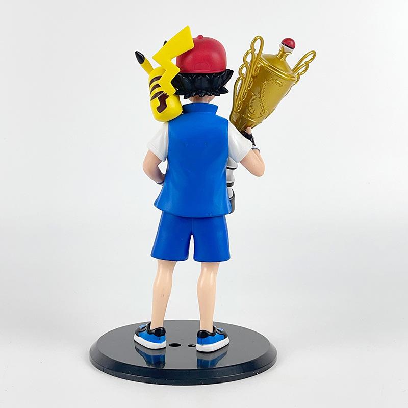 Pokemon Actionfigur Ash Ketchum Pikachu Champion-Trophäe Anime Sammlerstück Modell Boxed Schreibtisch-Dekoration Für Pokemon Anime Fans