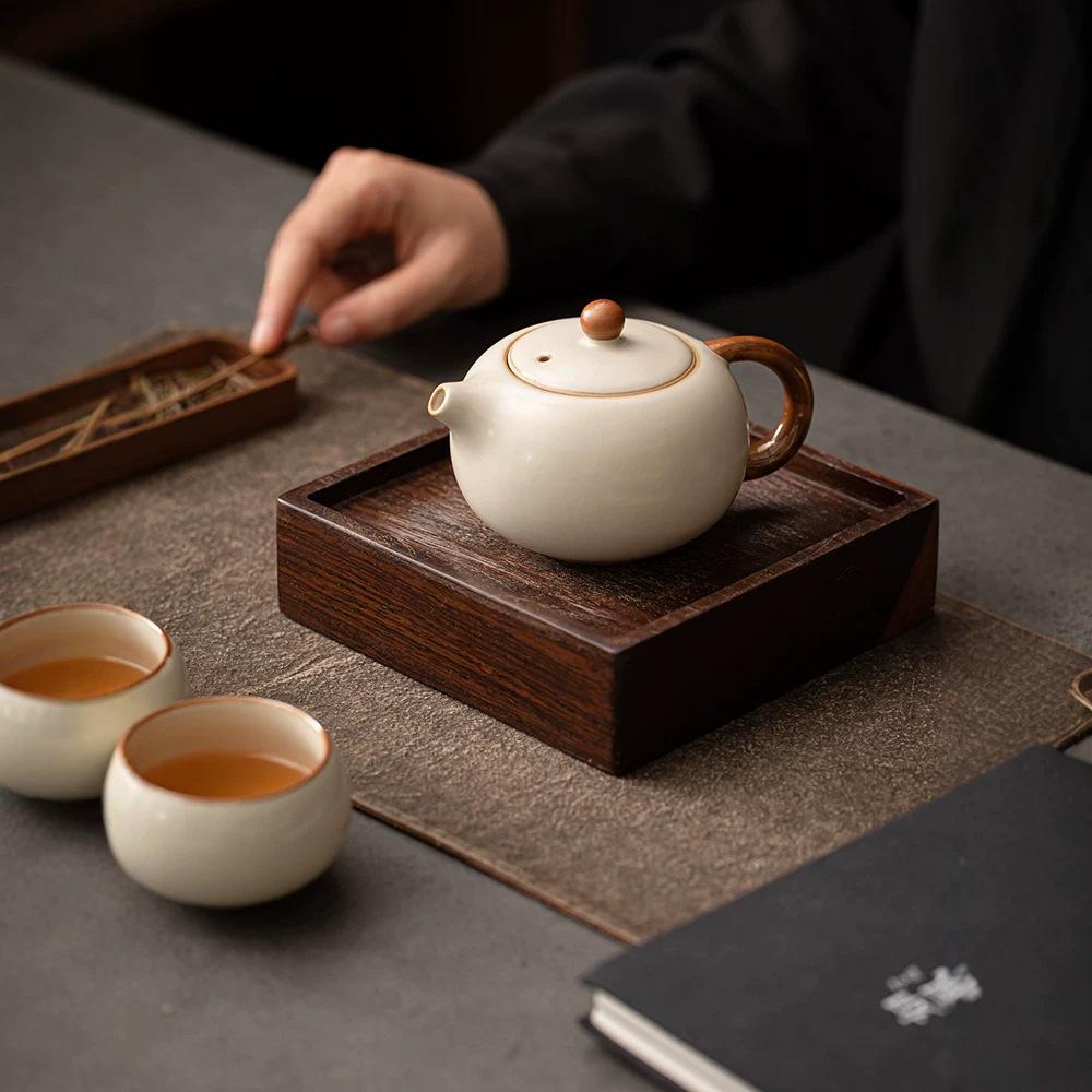 Ru kiln Kung Fu tea set Household Xishi pot set New tea set Tea table set