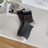 Women's New Autumn Color Striped Curled Boneless Tube Stack Socks
