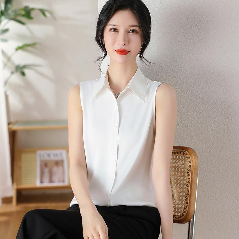 

Женский осенне-зимний приталенный жилет без рукавов с фальшивым воротником XL (110-120 jin) белый