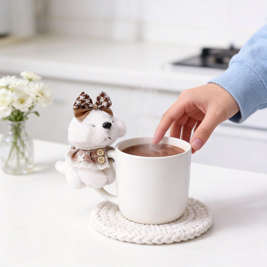 Plush Teddy Dog Keychain With Cartoon Dress For Bag Decoration And Collectible Gift