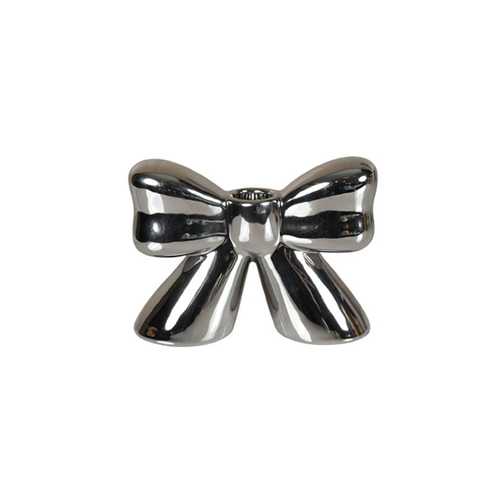 Korean Style Bowknot Candlestick Creative Desktop Bowknot Ornament Bow Candle Stand  Home Decor