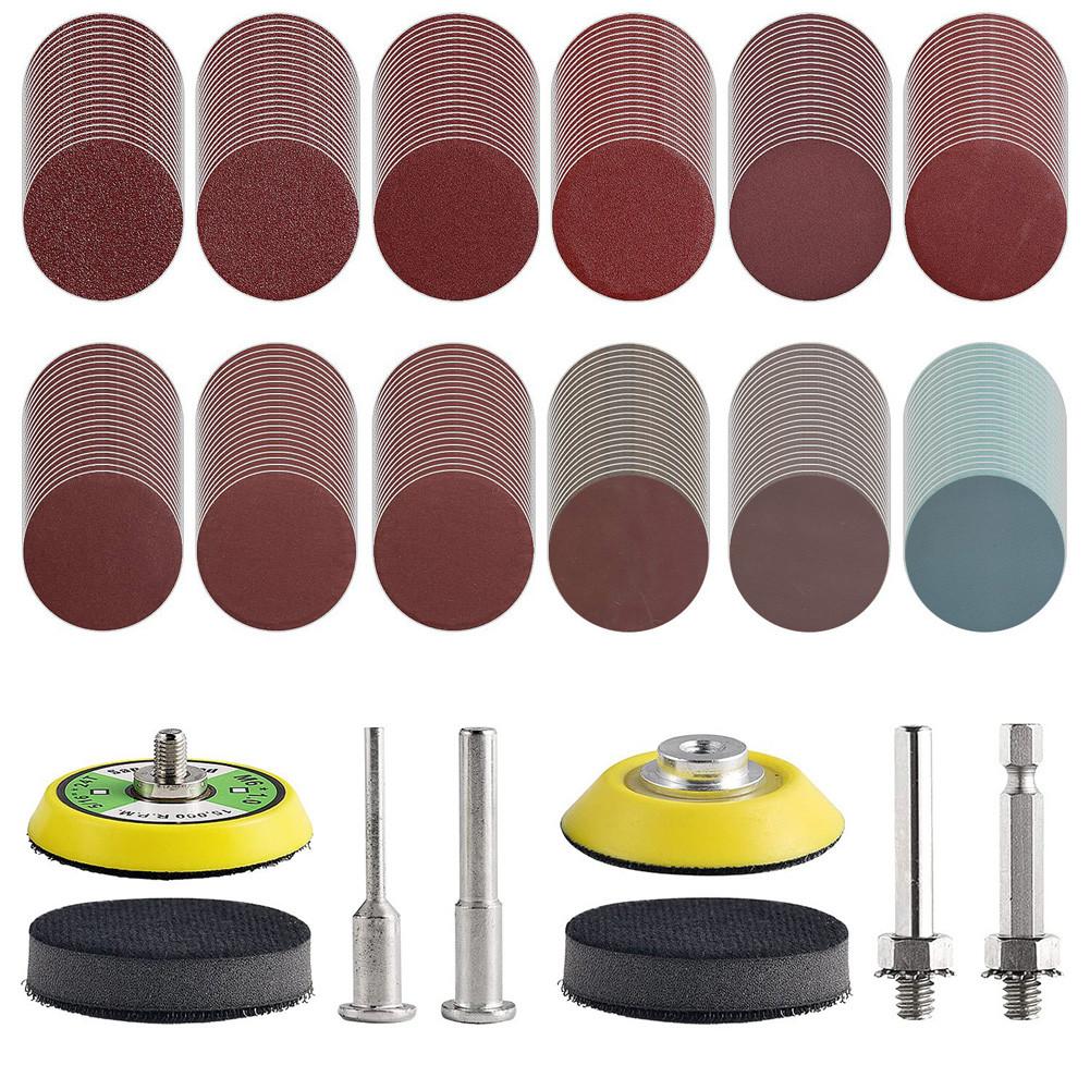 240pcs 2inch Sanding Discs Pad Variety Kit for Drill Grinder Rotary Tools Attachment with 1/8"&1/4" Shank Backer Plate