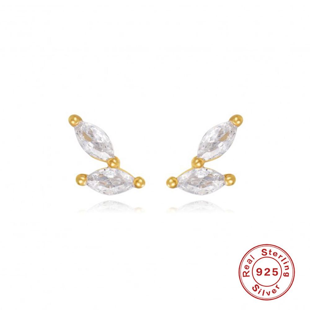 

Простые серьги-пусеты из стерлингового серебра 925 пробы, круглые, с бриллиантами «лошадиный глаз», аксессуары для通勤, серьги-пусеты 925 Silver