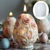 Egg Rabbit Flower Candle Silicone Mold Flower Rabbit Embossed Egg Candle Molds Easter Egg Plaster Resin Mould Rose Rabbit Eggs