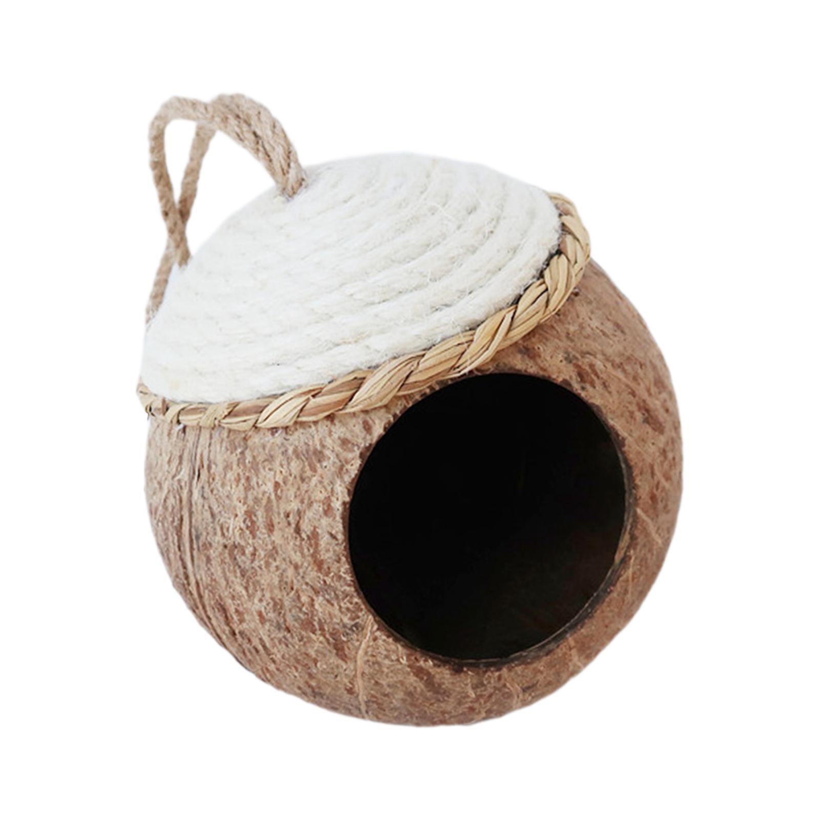 Coconut Shell Birds Nest Outdoor Cage Decor Bird Cage Accessories Pet Cage Habitat for Budgies Finches Hamster Canary Parrot