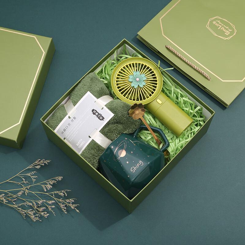 Summer Cool Gift Set Mug+Spoon+Fan+Towel