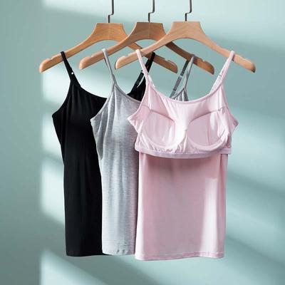 Camisola de Verão Modal com Alças Finas e Sutiã Embutido