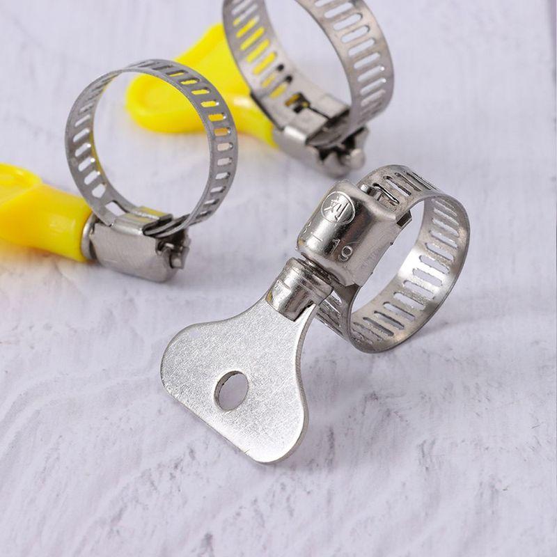 5Pcs Stainless Steel Handle Hose Clamp T Bolt Circular Air Water Pipe Gas Exhaust Hose Clip Welding Sealing Powerful Fasteners