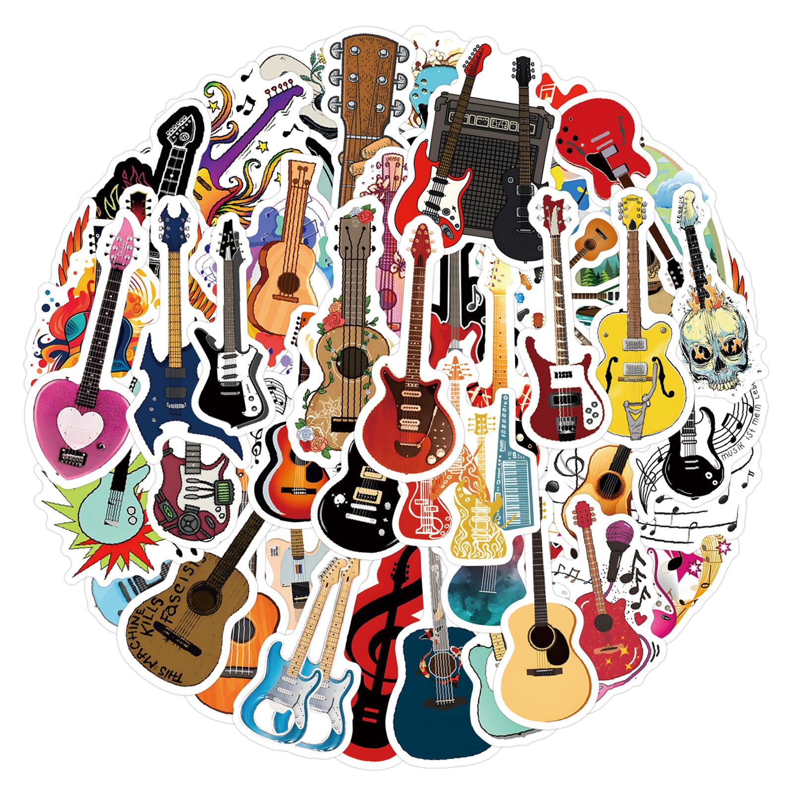 

55 Guitar Guitar Instrument Graffiti Decals Scooter Laptop Do-It-Yourself Decals Premium Durable Quality Useful