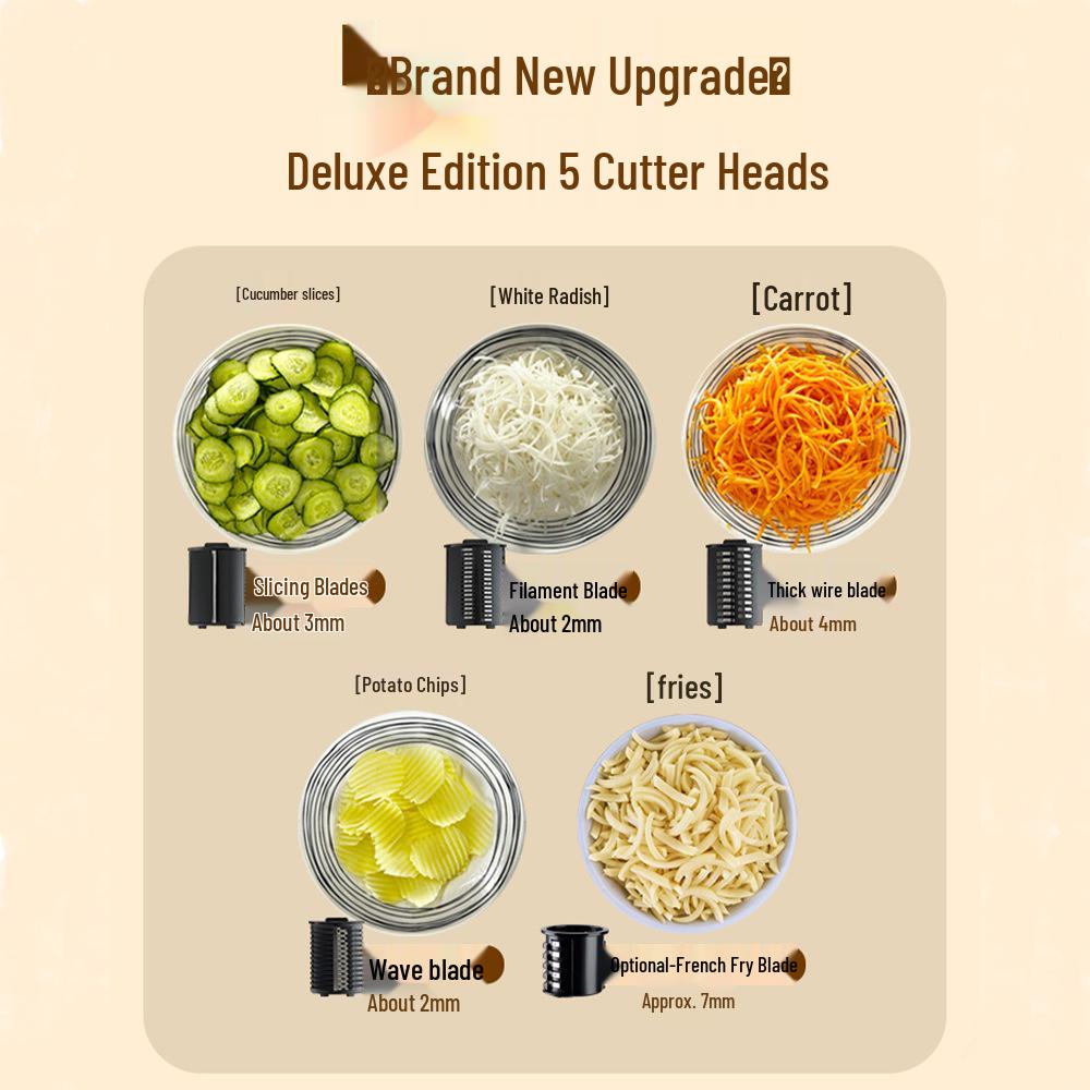 Multifunctional Electric Vegetable Cutter & Slicer for French Fries & Shreds