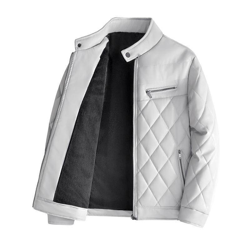 Winter Clothing PU Leather Cotton Jacket Men's Winter Thick Cotton Jacket Korean Version Motorcycle Leather Jacket