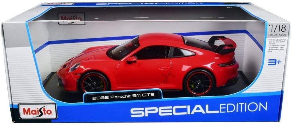 Maisto Porsche 911 GTS Red Scale Special Edition Diecast Car with Opening Doors and Hood 1/18
