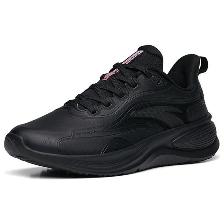 New Anta Cushioned Slip Resistant Abrasion Resistant Low Top Running Shoes Women's Black 122245571-9