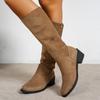 Neue Herbst-Winter-Stiefel im koreanischen Stil für alle Anlässe - Schlanke und stilvolle Stiefel, die unter das Knie reichen, Große Größen, Röhrenförmige Damenstiefel