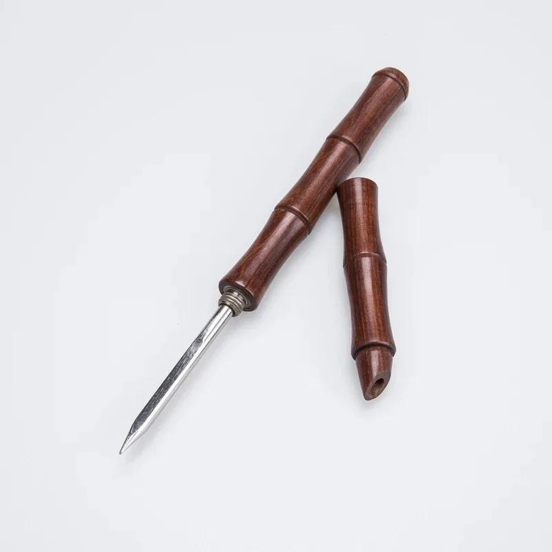 Pu er Tea Knife Handmade Tea Cone Solid Wood Ebony Bamboo Joint Tea Needle Tea Knife Tea Ceremony Kungfu Tea Accessories