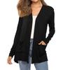 Women's Fashion Solid-Colour Long-Sleeved Pocketed Slim-Fit Cardigan Jacket
