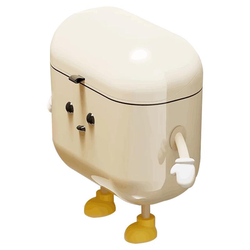 Wall-Mounted Sanitary Trash Can with Lid for Kitchen or Bathroom