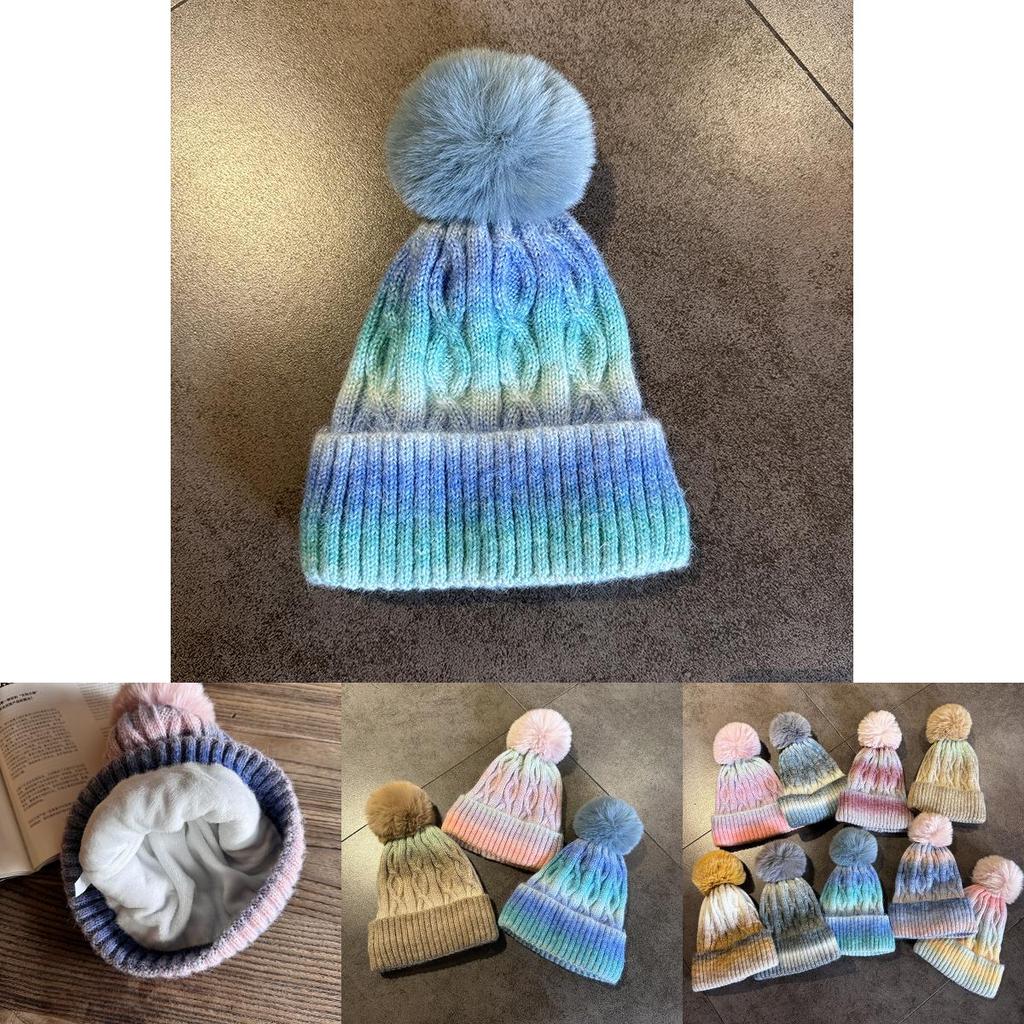 Gradient Color Beanie For Men Women With Trendy Embellishments For Winter