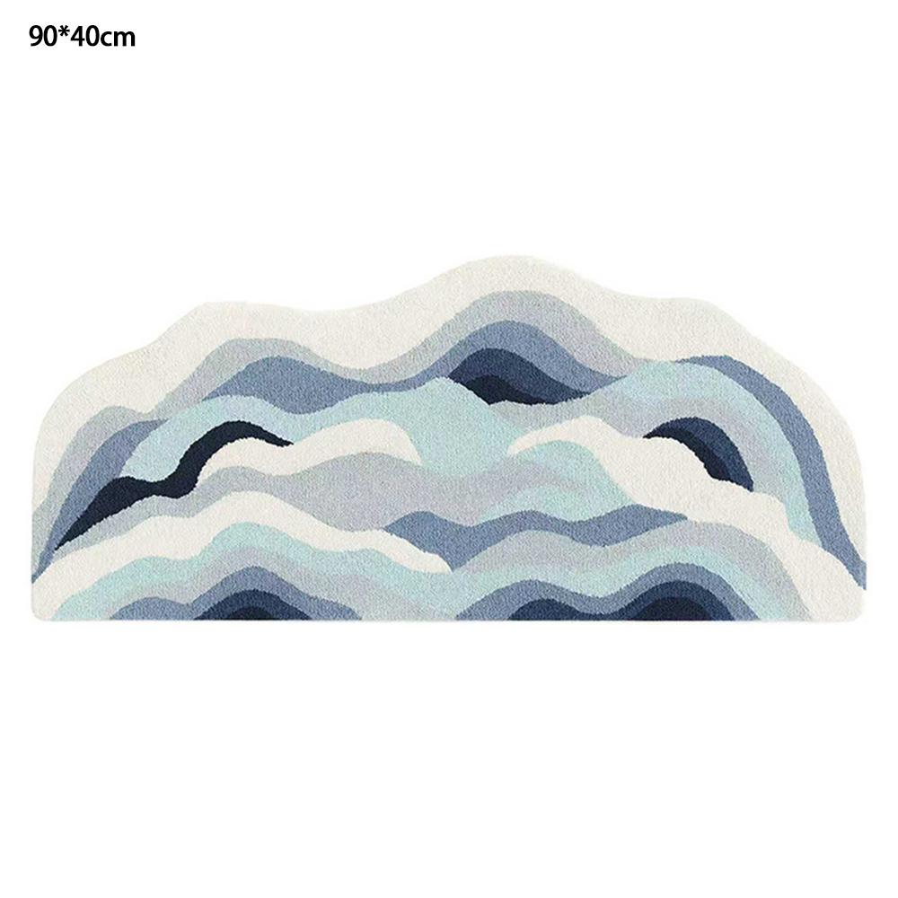 

90 x 40cm Irregular Cloud Shape Rug Faux Cashmere Soft Absorbent Non Slip Floor Mat