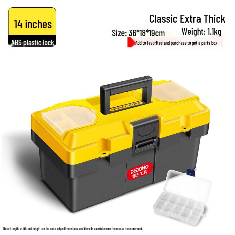 Large Industrial Repair-Grade Multifunctional Plastic Storage Box for Hardware & Tools