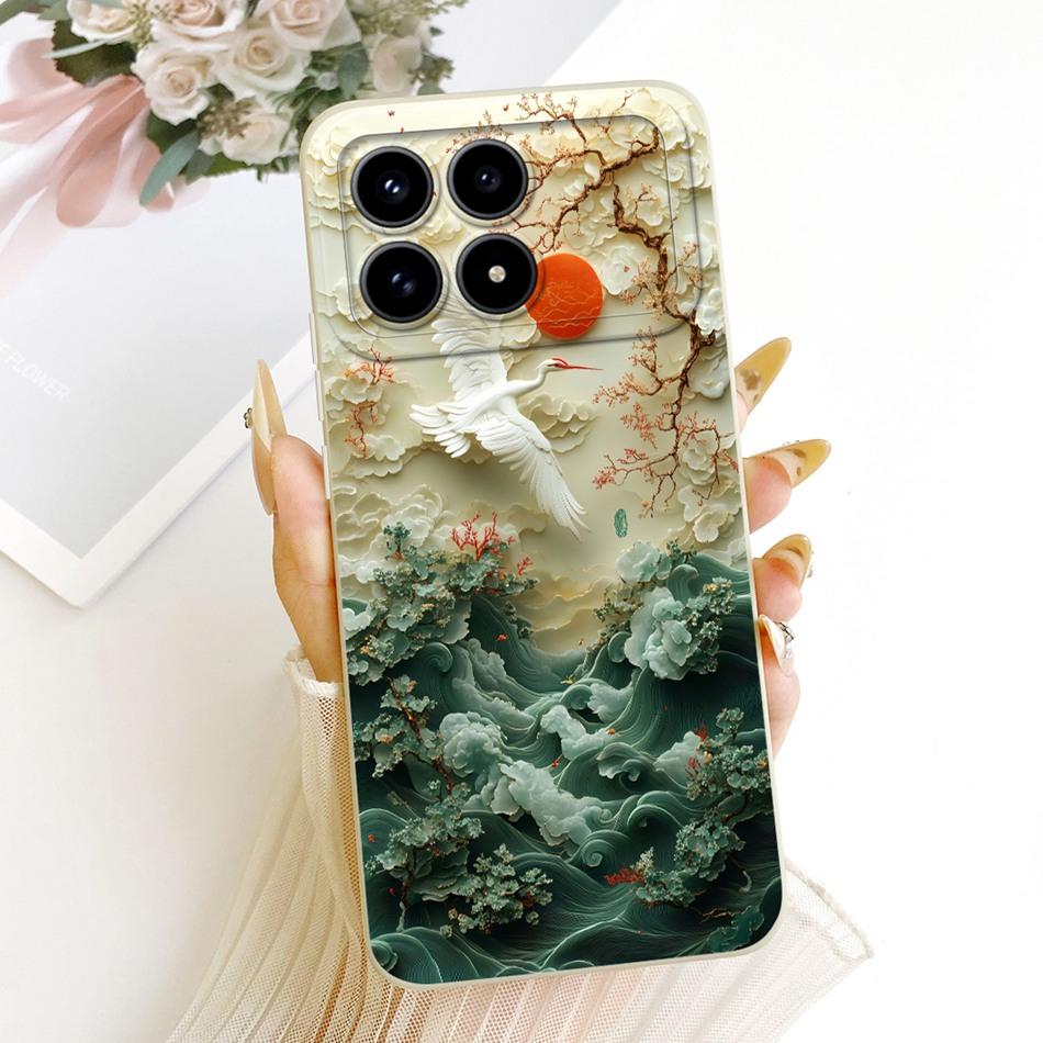 Für Xiaomi Redmi K90 Niedliche Katze Blume Cartoon Handyhülle Für Redmi K 90 K90 Pro Max 5G Stoßfeste Weiche Silikonhüllen Stoßfänger