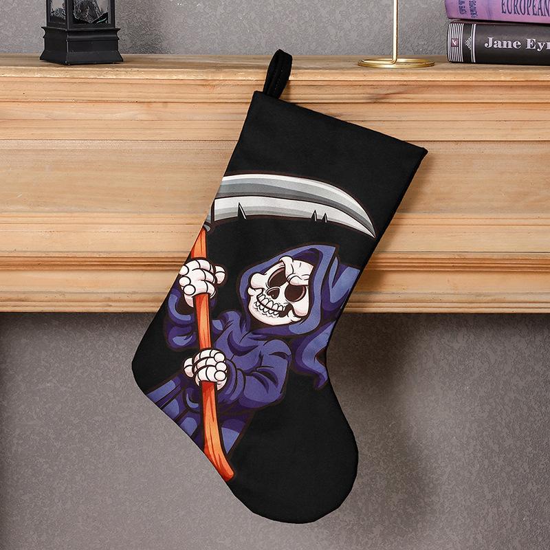 Hosiery Halloween Skull Ghost Print Gift Bag Pendant Scary Scene Ornament
