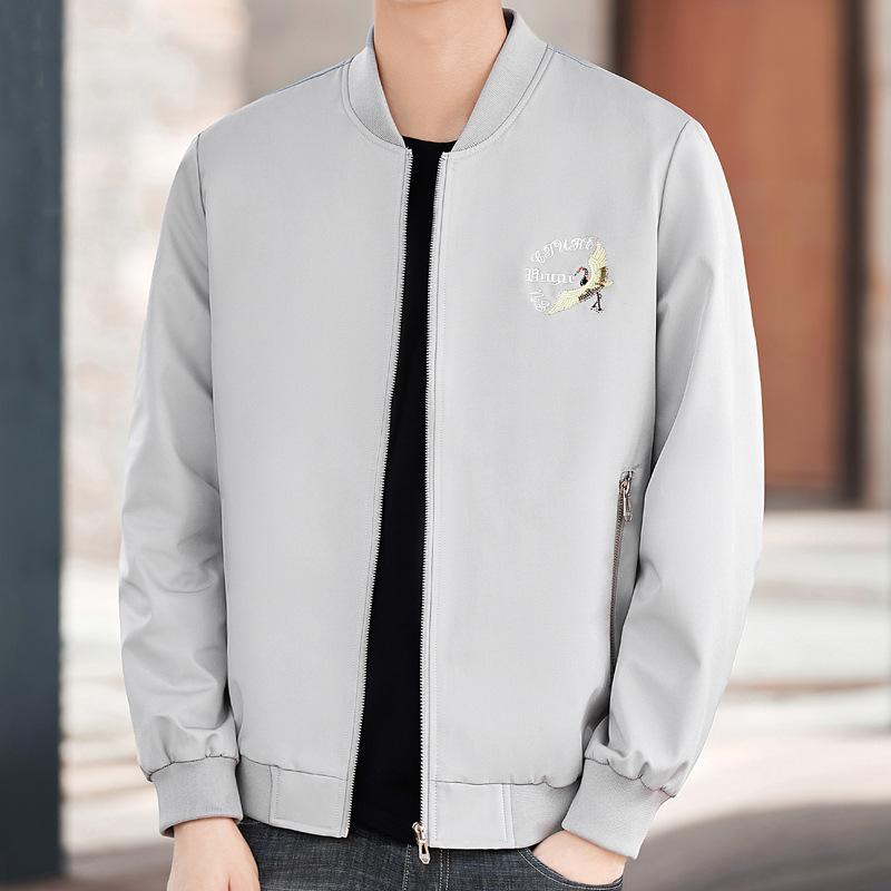 

Men s Embroidered Men s Jacket Combined with Casual Stand Up Collar Baseball Jacket for Men L