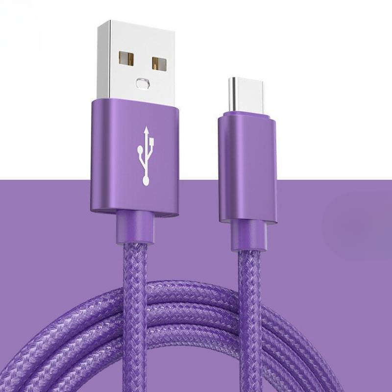 

Цифровые кабели Кабель USB Type-C для быстрой зарядки для телефонов Android - Совместим с Samsung, Redmi, OnePlus и Xiaomi 3m фиолетовый