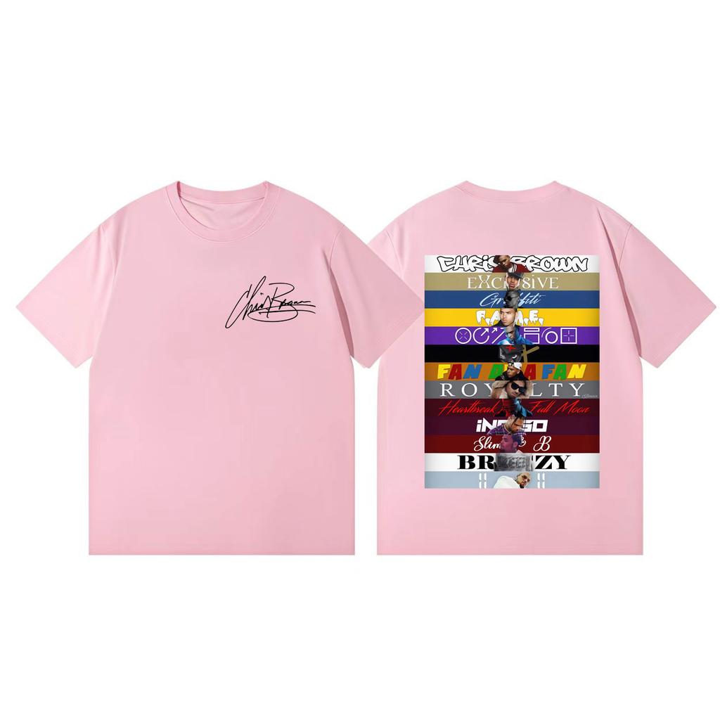 Rapper Chris Brown Album Poster Graphic T Shirts Streetwear Fashion Y2k Oversized Tshirts Unisex Women Casual Loose Cotton Tshirt