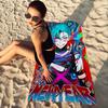 Cartoon Anime Game Arcane J-Jinx Main Art Bath Towel Microfiber Soft Water Absorbing Breathable For Kids Cartoon Beach Towel