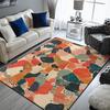 Colorful Floral Area Rug Non-Slip Carpets Green Carpet Flowers and Leaves Rug Decor for Living Room Bedroom Living Room Study