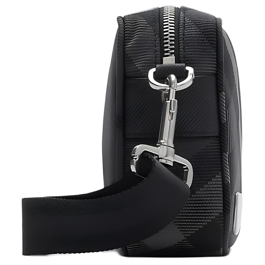 Burberry Enamel Equestrian Knight Pattern Zipper Closure Shoulder Bag Men Shoulder Bag Charcoal 81040361