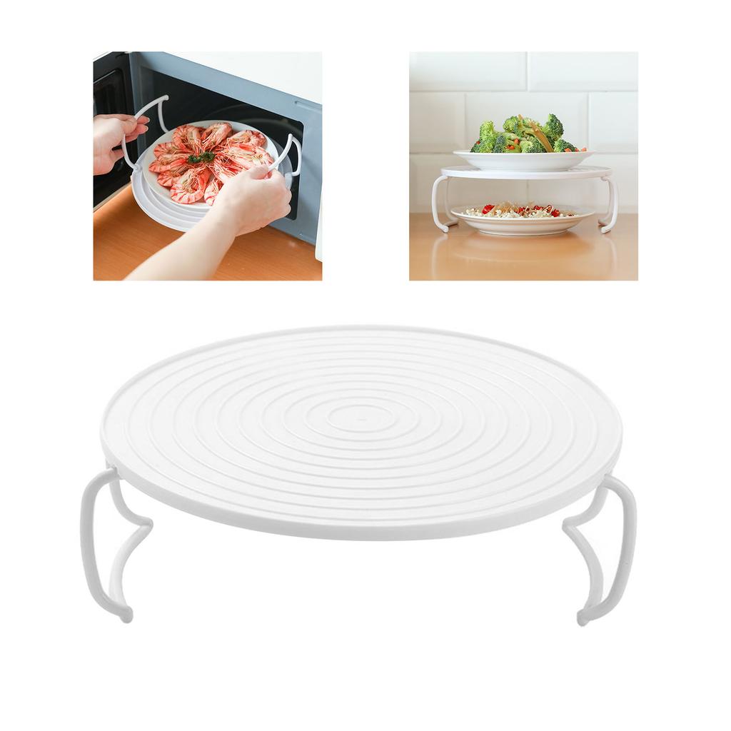 Microwave Heating Layered Steaming Tray Holder Multifunctional Round Steaming Rack Tray for Kitchen