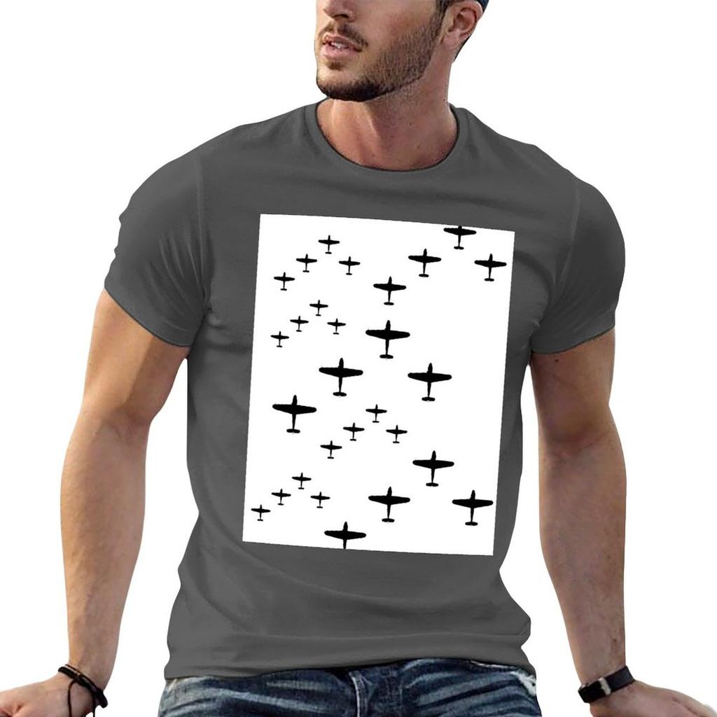 T-shirt Design Avion Bf109 Schwarm Impression Graphique T-shirt à Manches Courtes