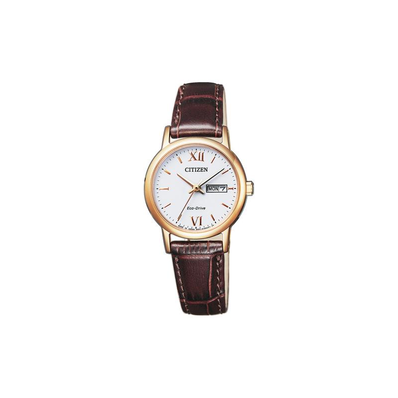 

CITIZEN Eco-Drive Series Casual Genuine Leather Solar Quartz Cowhide Strap Women s Watch White Dial EW3252-07A синій