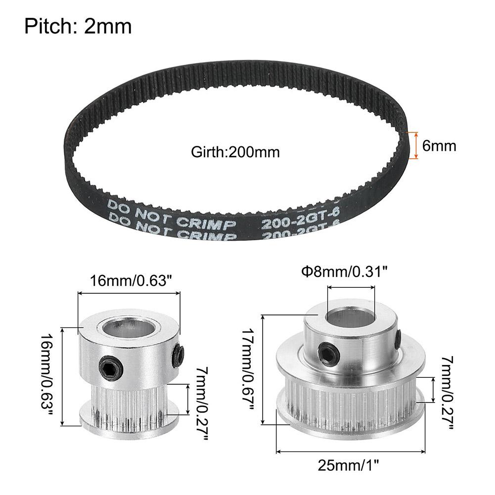 1set 2GT Aluminum Synchronous Pulleys Timing Pulley 20 And 36 Teeth For 3D Printers CNC Lathes Drilling Machines