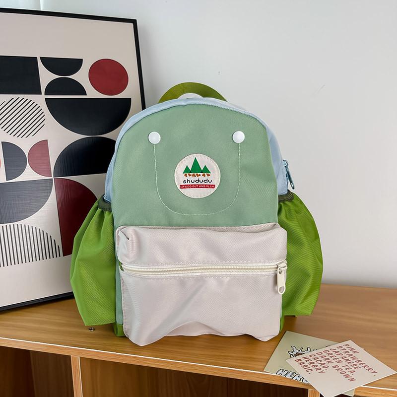 Cute Children Dual Backpack For Kindergarten With Breathable Oxford Fabric And Cushioned Straps