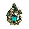 European and American Retro Crystal Glass Brooch, Elegant and Classy Alloy Rhinestone Brooch, High-End Dress Accessory Pin