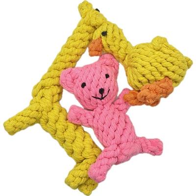 COA Dog Thread Dog Toy Duck+Bear+Giraffe Tug Play 1 Set