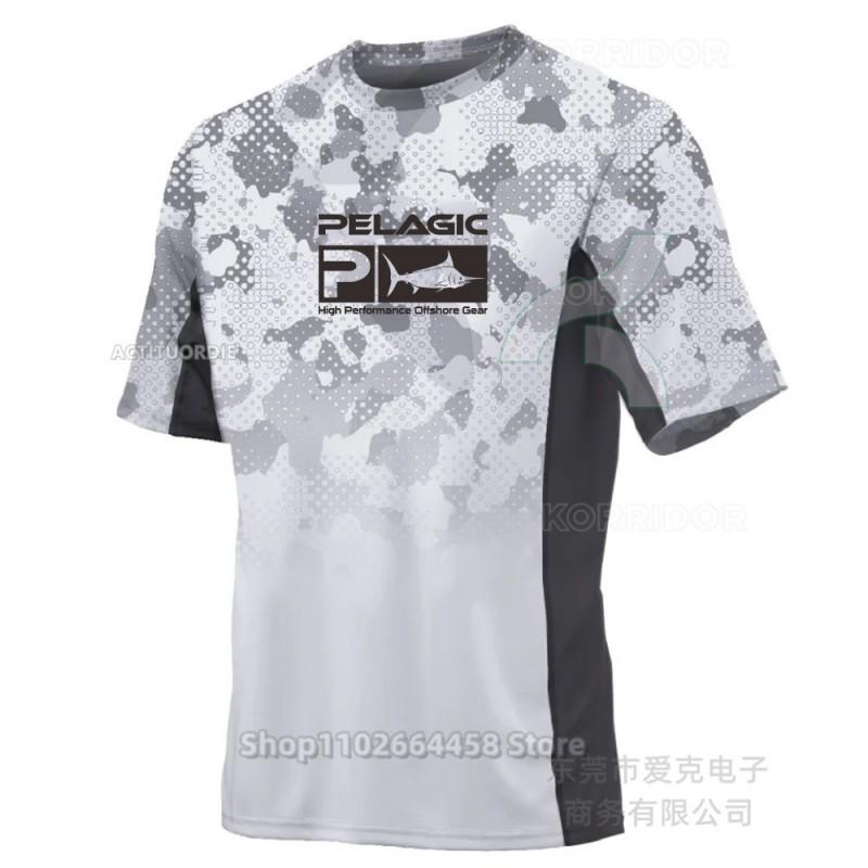 

Pelagic Fishing Clothes Sun-proof Shirt Short-sleeved Outdoor Sportswear Soft Fabric Quick-drying Round-collar T-shirt XXS