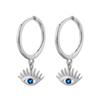 S925 Sterling Silber Zirkon Böser Blick Ohr-Manschette Runde Creolen Ohrringe
