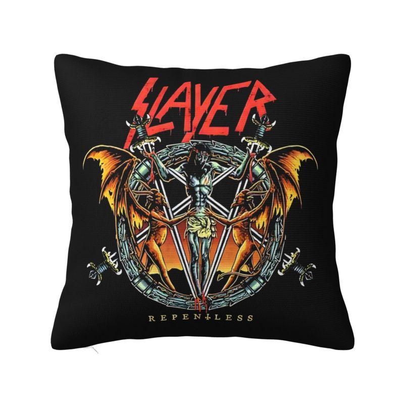 Heavy Metal Rock Slayers Logo Cushion Cover 40x40cm Band Velvet Cute Pillow Cases Decor Home