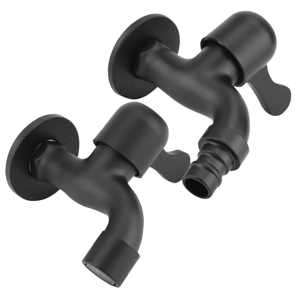 Washing Machine Tap 304 Stainless Steel Black Wall Mount Tap Garden Water Faucet for Bathroom Stainless Steel Faucet